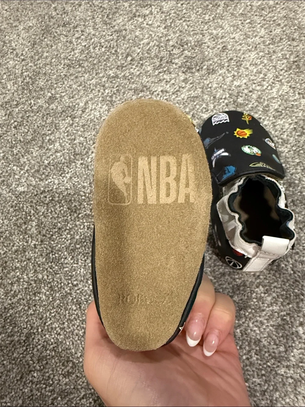 Baby Black NBA Logo Slip-On Soft Sole Shoes